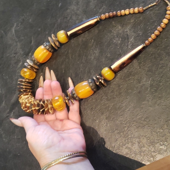 Boho chic vintage statement necklace - Picture 2 of 5